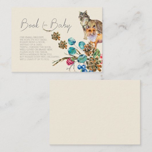 森林動物 |ベビー挿入カード用ブック | Fem プレイスカード (正面/裏面)