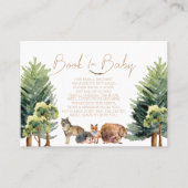 森林動物 |ベビー挿入カード用ブック | Wh. プレイスカード (正面)