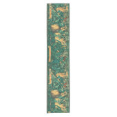 森林動物，ライオンキツネ，ハレウィリアムモリス ショートテーブルランナー (正面)