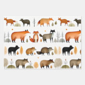 森林動物 ラッピングペーパーシート (正面)