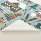 森林動物:冬のヴィンテージシームレス。 シェルパブランケット (3/4)