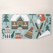 森林動物：冬のヴィンテージシームレス。 バスタオル (バスタオル)