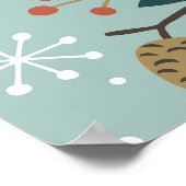 森林動物：冬のヴィンテージシームレス。 ポスター (角)