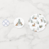 森林動物 |冬の誕生日パーティー コンフェッティ (裏面)