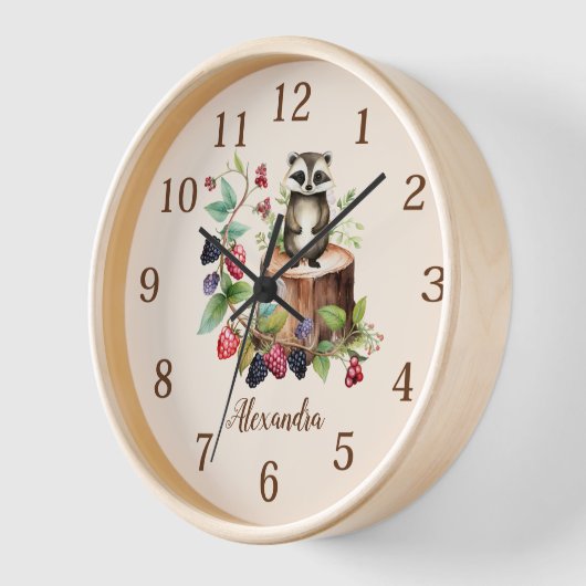 森林動物 壁時計 (傾斜)