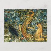 森林動物、孔雀およびキツネグリーンフローラ シーズンポストカード (正面)