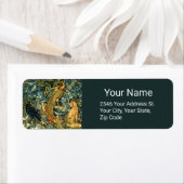 森林動物、孔雀およびキツネグリーンフローラ ラベル (インサイチュ)