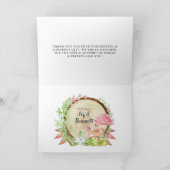 森林動物 |森の赤ちゃんシャワーありがとう サンキューカード (内部)