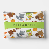 森林動物，森林動物，あなたの名前 アクセサリーポーチ (裏面)
