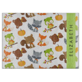 森林動物，森林動物，あなたの名前 カッティングボード (正面)