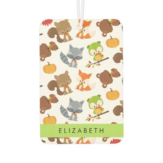 森林動物,森林動物,あなたの名前 カーエアーフレッシュナー (裏面)