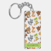 森林動物,森林動物,あなたの名前 キーホルダー (正面左)