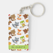 森林動物,森林動物,あなたの名前 キーホルダー (裏面)