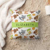 森林動物,森林動物,あなたの名前 クッション (ブランケット)