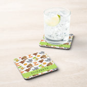 森林動物,森林動物,あなたの名前 コースター (右側)