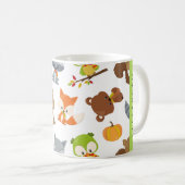 森林動物,森林動物,あなたの名前 コーヒーマグカップ (正面右)