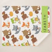 森林動物，森林動物，あなたの名前 シェルパブランケット (正面(横))