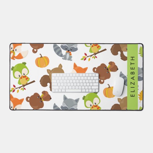 森林動物,森林動物,あなたの名前 デスクマット (キーボード&マウス)