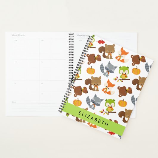 森林動物,森林動物,あなたの名前 プランナー手帳 (ディスプレー)
