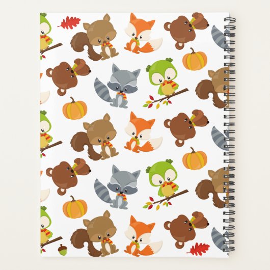 森林動物,森林動物,あなたの名前 プランナー手帳 (裏面)