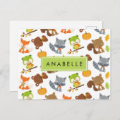 森林動物,森林動物,あなたの名前 ポストカード (正面/裏面)