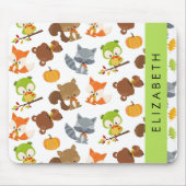 森林動物，森林動物，あなたの名前 マウスパッド (正面)