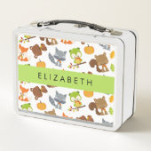 森林動物,森林動物,あなたの名前 メタルランチボックス (裏面)