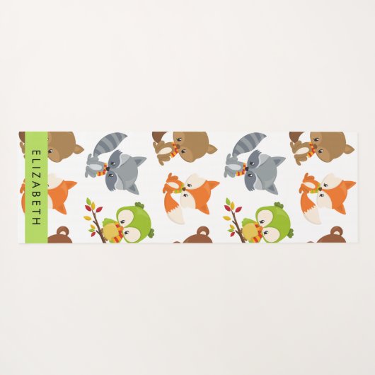 森林動物，森林動物，あなたの名前 ヨガマット (裏面(横))