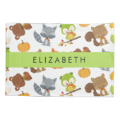 森林動物,森林動物,あなたの名前 枕カバー (裏面)