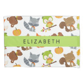 森林動物,森林動物,あなたの名前 枕カバー (正面)