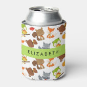 森林動物，森林動物，あなたの名前 缶クーラー (缶正面)