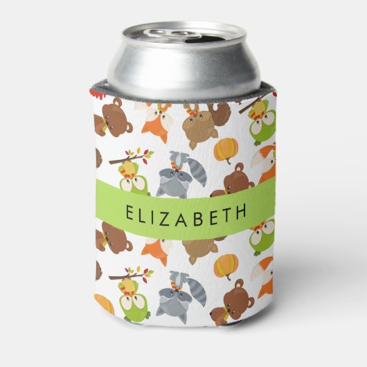 森林動物,森林動物,あなたの名前 缶クーラー (缶裏面)