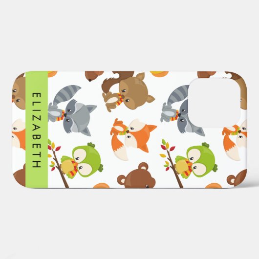 森林動物,森林動物,あなたの名前 Case-Mate iPhoneケース (裏面 (横))