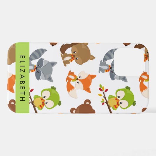 森林動物,森林動物,あなたの名前 iPhoneケース (裏面横)