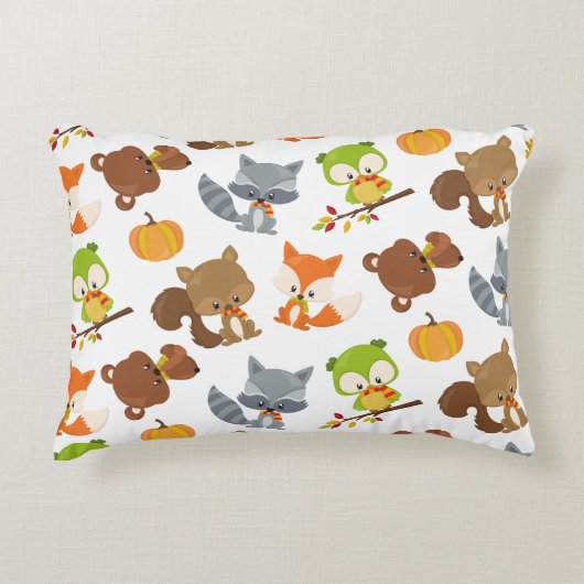 森林動物,森林動物,秋動物 アクセントクッション (正面)