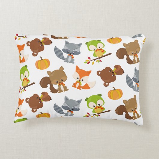森林動物,森林動物,秋動物 アクセントクッション (裏面)