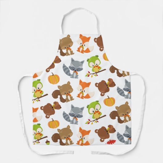 森林動物,森林動物,秋動物 エプロン (正面)