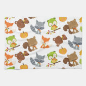 森林動物,森林動物,秋動物 キッチンタオル (横)