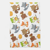 森林動物,森林動物,秋動物 キッチンタオル (縦)
