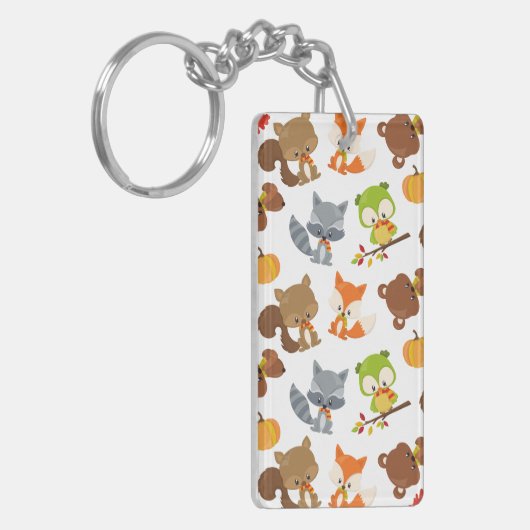 森林動物，森林動物，秋動物 キーホルダー (正面左)