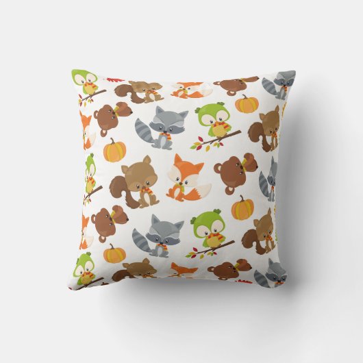 森林動物,森林動物,秋動物 クッション (裏面)