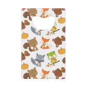 森林動物，森林動物，秋動物 クレジットカード栓抜き (正面)