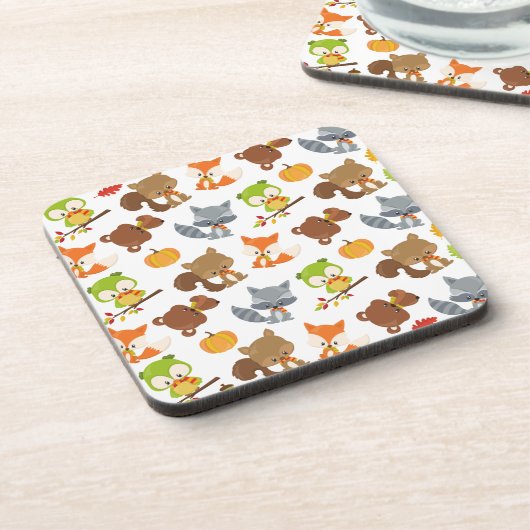 森林動物，森林動物，秋動物 コースター (左側)