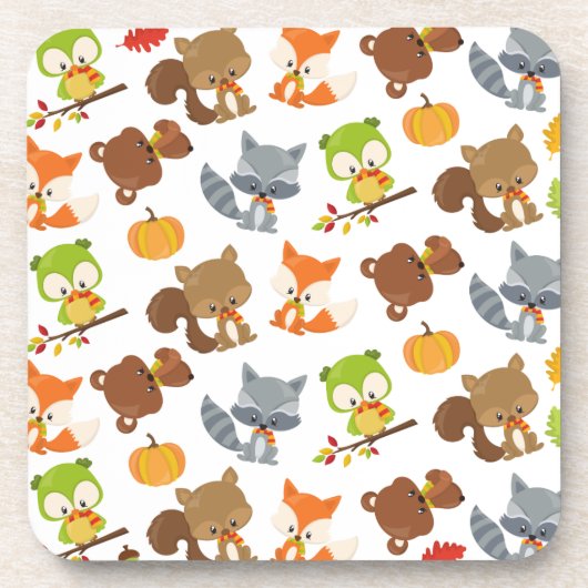 森林動物，森林動物，秋動物 コースター (正面)