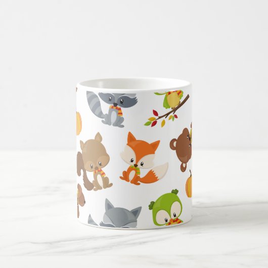 森林動物,森林動物,秋動物 コーヒーマグカップ (中央)