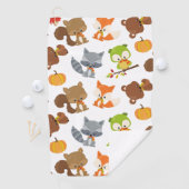 森林動物，森林動物，秋動物 ゴルフタオル (インサイチュ)