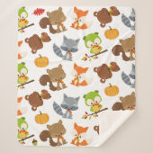 森林動物，森林動物，秋動物 シェルパブランケット (正面)