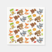 森林動物,森林動物,秋動物 スタンダードカクテルナプキン (正面)