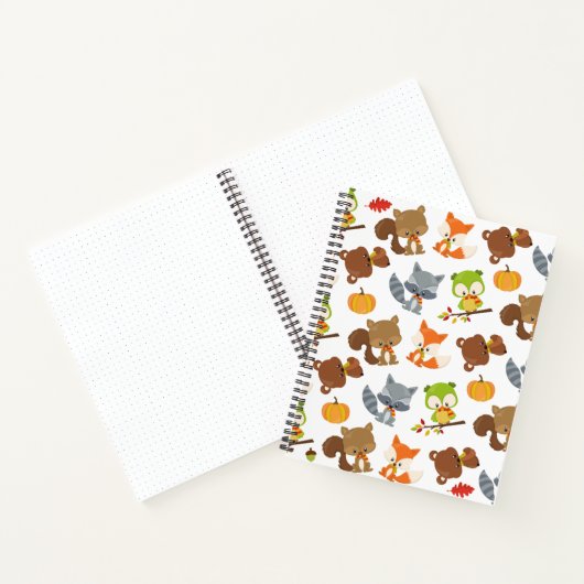 森林動物，森林動物，秋動物 ノートブック (内部)