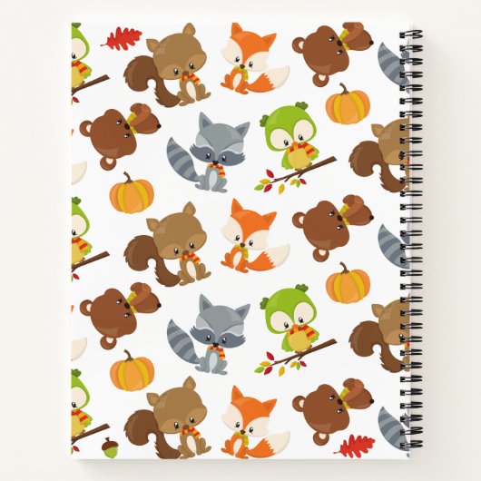 森林動物，森林動物，秋動物 ノートブック (裏面)